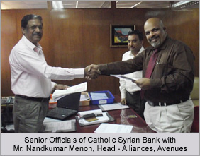 Senior Officials of Catholic Syrian Bank with Mr. Nandkumar Menon, Head - Alliances, Avenues
